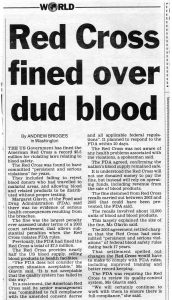 2006.09.10 Red Cross fined over dud blood | USA