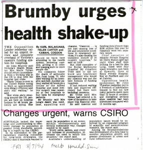 08.07.94 Brumby urges health shake-up 241