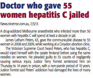 Dr gave 55 women Hep C