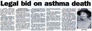 Legal bid on asthma death