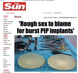 Rough sex to blame for burst PIP implants