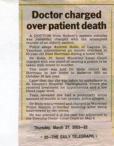 Dr Hollo charged over patient death 70